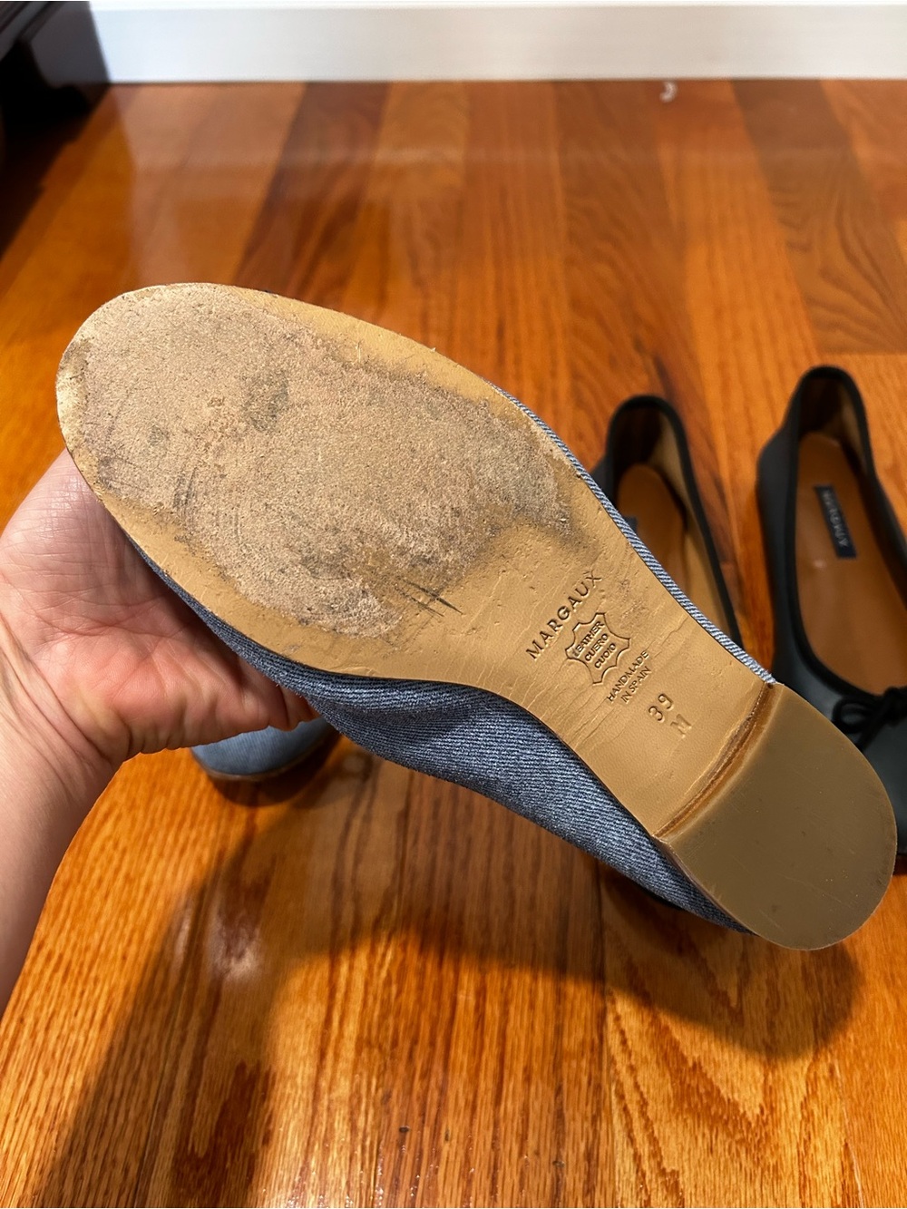 Margaux The Demi Ballet Flat - Denim Blue suede. Size 39. US 8.5 Medium - Picture 5 of 9